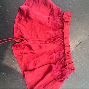 Band of Gypsies Red Lace Trim Sleep Shorts size small
